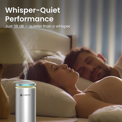 MajesticMist Waterless Essential Oil Diffuser, Rechargeable Aluminum Cold-Air Aroma Diffuser for Large Rooms up to 1000 sq ft, Wireless Charging Base, Quiet, 4 oz, Remote Control