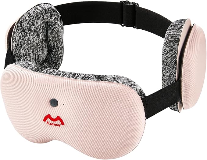 5.4 Bluetooth Sleep Mask with 12 White Noises, 3D Sleep Headphones for Women Men 100% Pressure-Free & BlockOut,Wireless Eye Mask for Side Sleepers Travel