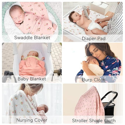 Momcozy Muslin Swaddle Blankets, Soft Silky Baby Blankets 47 x 47 inches, Breathable Swaddle Blankets, Newborn Receiving Blanket for Boys and Girls, 4 Pack