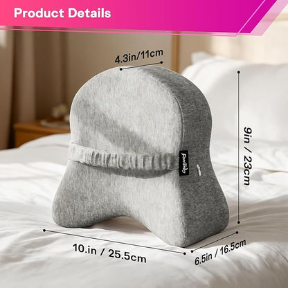 Memory Foam Leg Pillow for Side Sleepers - Relax from Sciatica, Back, HIPS, Knees, and Joints - Removable and Washable Cover - Perfect for Pregnancy and Nursing (Grey-Extra Soft)
