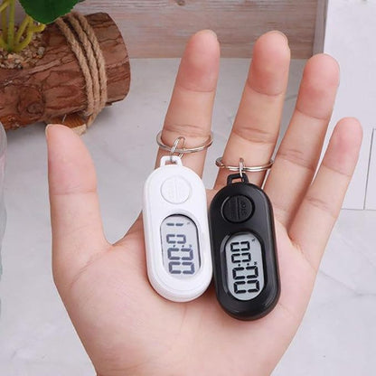 2 Pack Keychain Timer, Portable Digital Countdown Timer with LCD Screen, Kitchen Timers, Stopwatch for Kids, Pocket Stop-Watch fo Sports, Cooking, Baking, Training, Shower, Studying