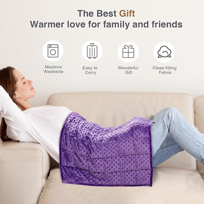 Alomidds Weighted Lap Blanket 7lbs, Cozy Luxury Breathable Weighted Blanket for Adults, Weighted Lap Pad for Travel, Relaxation, Sleeping, Purple, 29" x 24"