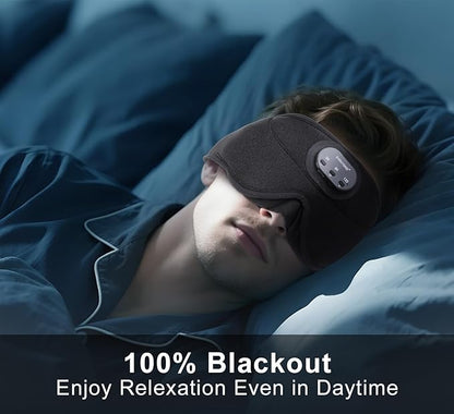 Bluetooth Sleep Mask with Smart Timing, 100% Blackout 3D Contoured Eye Mask for Sleeping & Music Auto Shut Off, Breathable No Pressure for Side Sleeper Travel Essential Gift for Women Men