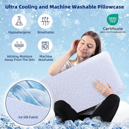 LOFE Adjustable Memory Foam Pillow - 4 Height from 1.2 to 4.8in, Cervical Pillow for Neck Pain Relief, CertiPUR-US Neck Support Pillow for Side Sleepers, Back/Stomach Sleepers, a Removable Cool Cover