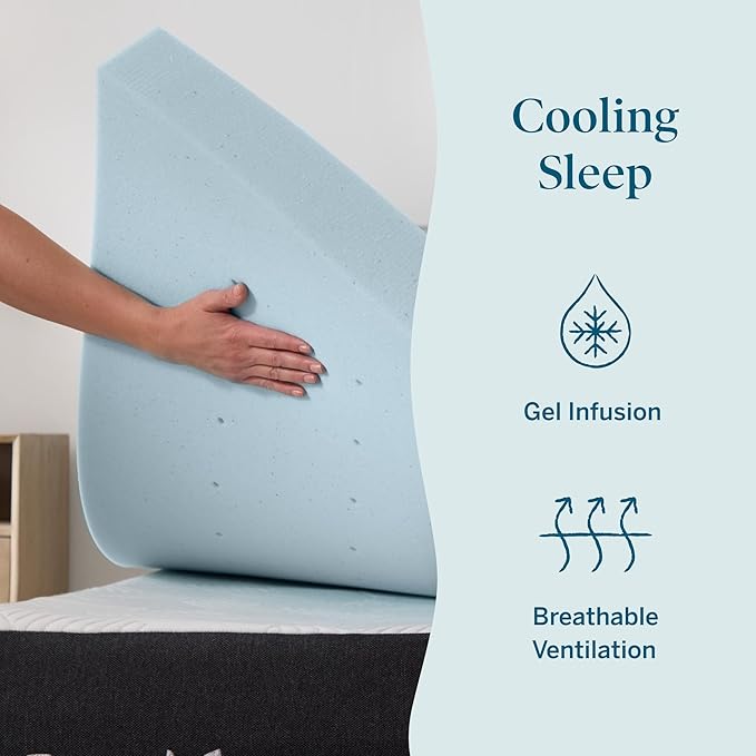 LUCID 3-inch Ventilated Gel Memory Foam Mattress Topper - Queen
