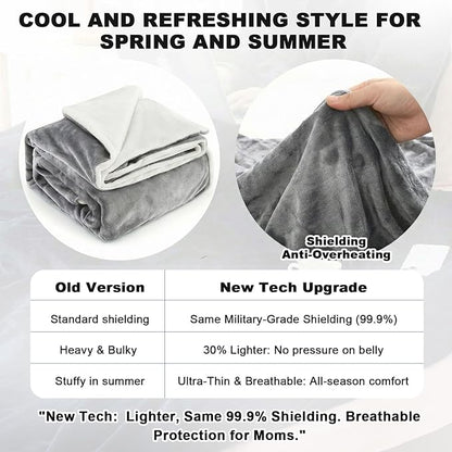 Preboun 78.74 x 59.06 Inch Large Faraday Blanket for Pregnant Babies, Emf Blanket Protection 5 G, Bluetooth, Phone Towers, Two Sides Using for Beds Couches Travel (Flannel, Grey)