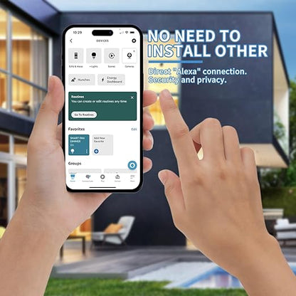 Nexete Smart Dimmer Plug Outlet Switch, Lamp Dimmer Outlet Switch Plug Adapter for Dimmable LED Light Bulbs, Lamps, String Lights, Voice Control,Bluetooth Compatible with Alexa Only (Plug in Dimmer)