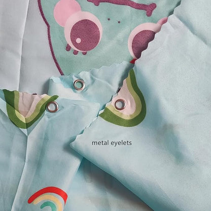 Bottom Bunk Bed Curtains Sheer Privacy Cloth Underbed Curtains for Low Loft Bed Twin, 2 Panels, Light Blue Dinosaur