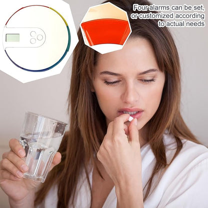Automatic Pill Dispenser, 7-Day Pill Organizer with Alarm, Large Digital Display, Secure Medicine Storage, Up to 4 Daily Reminders for Timely Medication