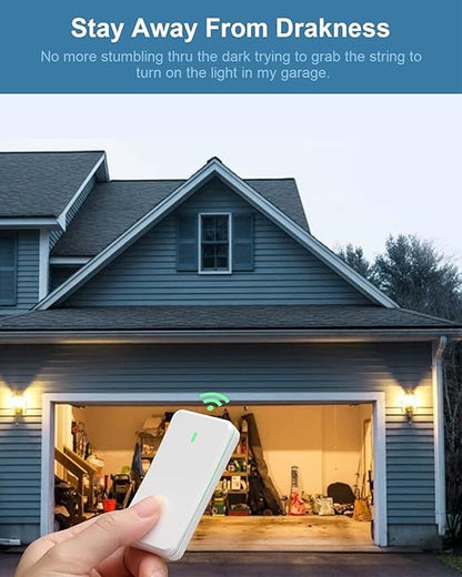 Remote Control Light Socket for 500W E26/E27 Bulb Base Holder, Wireless Wall Mounted Light Switch, 1 Remote Switch & 2 Light Sockets, No Wiring Wireless Light Switch Kit Light Fixtures