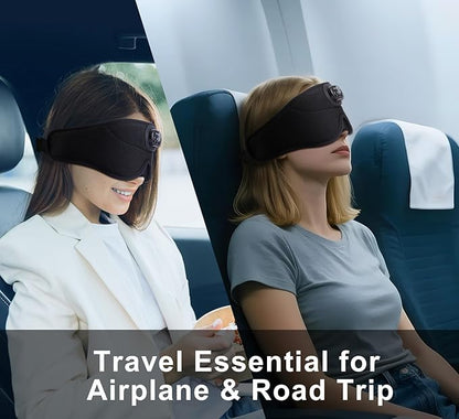 Bluetooth Sleep Mask with Smart Timing, 100% Blackout 3D Contoured Eye Mask for Sleeping & Music Auto Shut Off, Breathable No Pressure for Side Sleeper Travel Essential Gift for Women Men