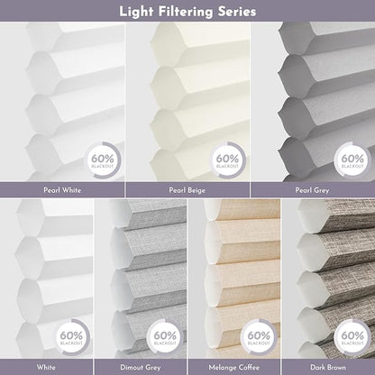 Graywind Motorized Matter Cellular Shades- Blackout 1-3/4"Cell Honeycomb Blinds for Indoor Windows, Compatible with Alexa Google Siri, Custom Size,Fabric Samples