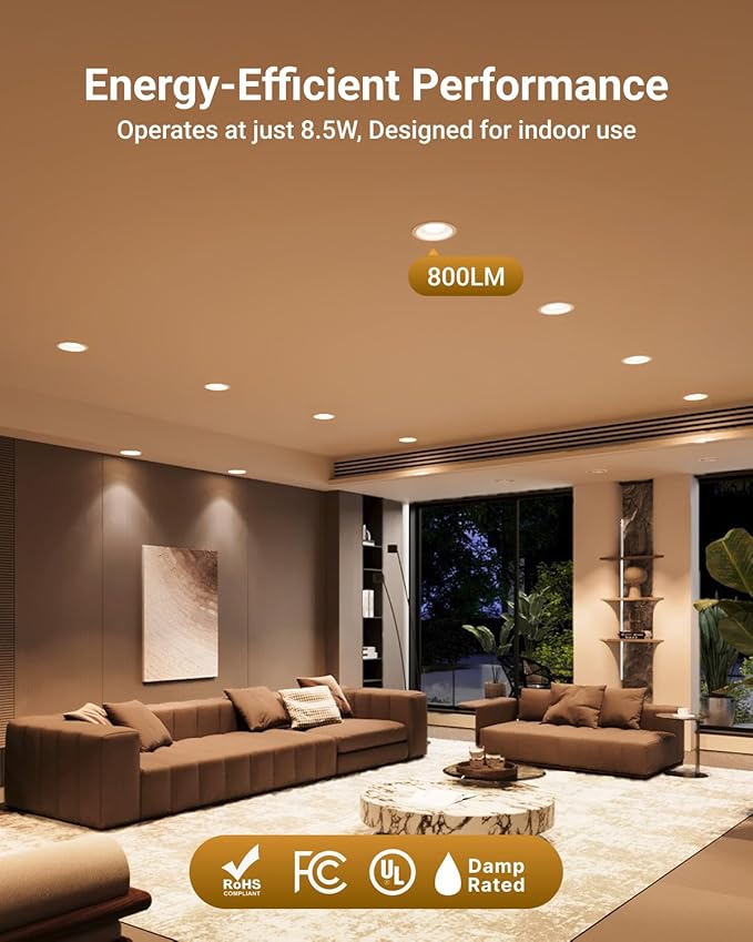 Sunco 6 Pack BR30 Night Light, Sleep Light Bulb, Blue Light Blocking for Lamp, Bedroom, Mood Soothing, Nursery, 8.5W=55W, 2CCT 2700K, 2000K, Dimmable, 800 LM (80 LM Night Light), E26 Medium Base UL