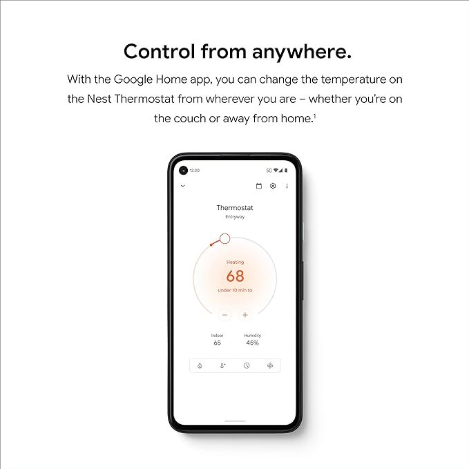 Google Nest Thermostat - Smart Thermostat for Home - Programmable Wifi Thermostat - Snow