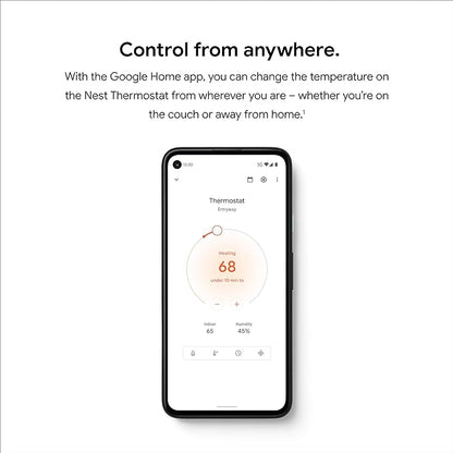 Google Nest Thermostat - Smart Thermostat for Home - Programmable Wifi Thermostat - Snow