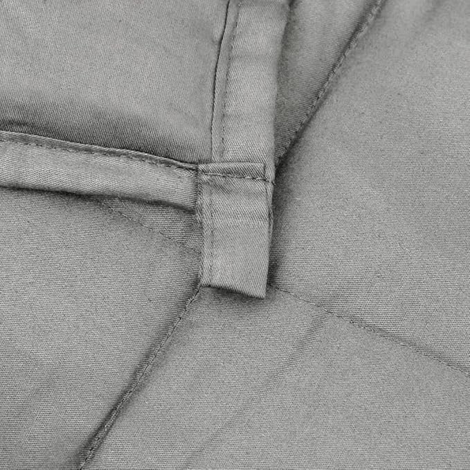 Gray Weighted Blanket King Size 86.6 x 94.5 Inches, Heavy Cotton Polyester with Glass Beads for Adults, Anxiety Relief and Deep Sleep, Hypoallergenic Breathable Bedding