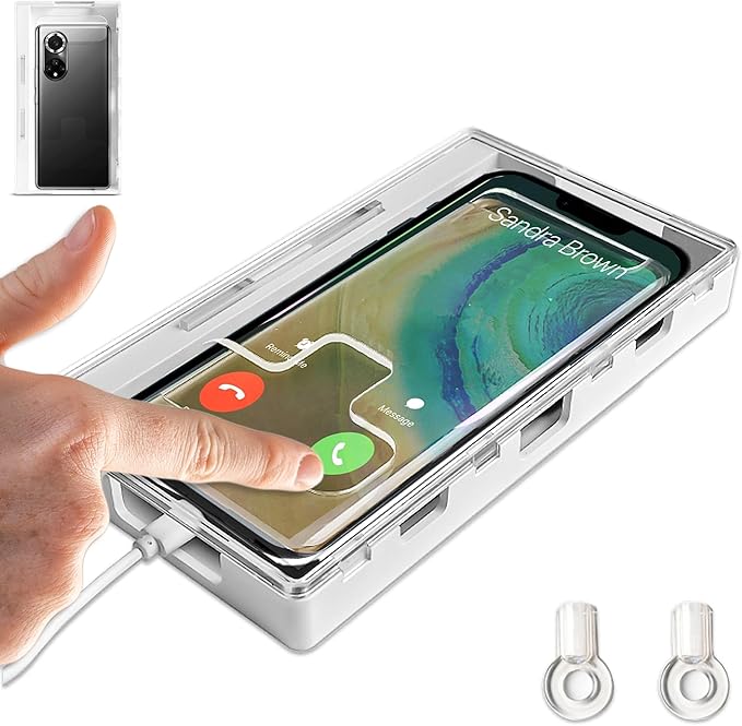 Cell Phone Lock Box – Portable Cell Phone Jail Box with 2 Keys to Reduce Kid's & Student's Screen Time – Self-Control Locking Container to Boost Productivity for iPhone, Samsung Clear