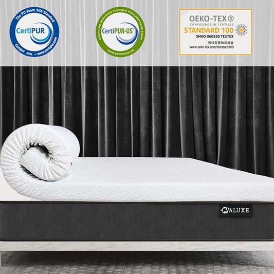3 Inch Gel Memory Foam Mattress Topper Twin XL Size High Density Cooling Pad Pressure Relief Bed Topper (with Removable & Washable Bamboo Cover)
