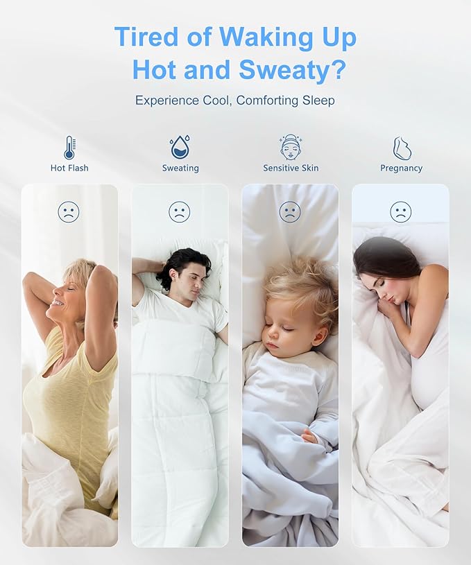 Cooling Comforter Queen Size, Summer Cooling Blanket for Hot Sleepers, Breathable and Lightweight All Season Bedding for Night Sweats, Cooling Technology for Hot Nights, 90"x90", Gray