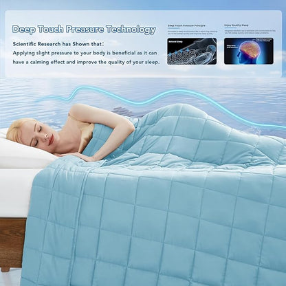 Topcee Weighted Blanket for Adults (20 lbs, 60" x 80") Queen Size Soft Cooling Heavy Blanket Sleeping, Apply to 190-210 lbs Body, Thick Breathable Blanket with Glass Bead, Easy Care