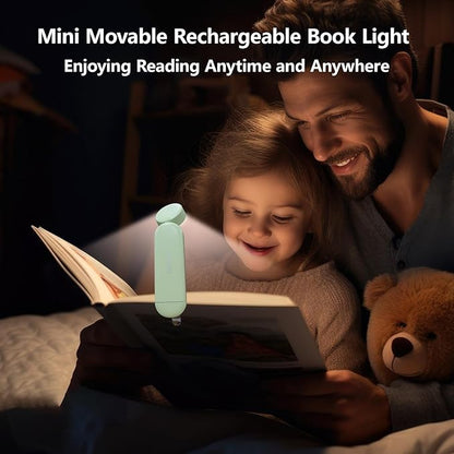 VAVOFO USB Rechargeable Book Light, Blue Light Blocking, Amber Light Clip On Bookmark Shaped Reading Light, Eye Care 6 LEDs Book Light for Bookworms Reading in Bed with 9 Lighting Modes (Green)