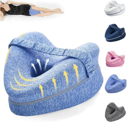 Leg Pillow, Knee Pillow for Side Sleepers, Alignment Pillows for Side Sleepers, Leg Pillows for Sleeping, Knee Cushion for Sleeping Relieving Leg, Back, Knee Pain (Blue)