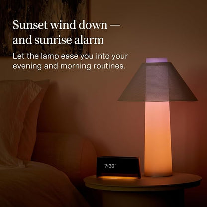 Loftie Smart Lamp - Sunrise Alarm, Wake-Up Light, Custom Color Modes, Nightstand Lamp Room Decor, Red Lights for Sleep, Morning & Evening Routines, Modern Table Lamps for Bedroom Decor, Office (Black)