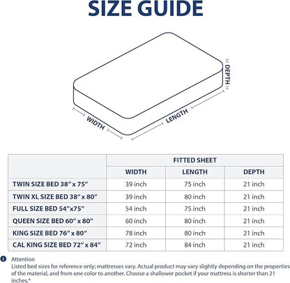 Cathay Home Twin XL Fitted Sheet - Double Brushed Ultra Soft – Wrinkle & Fade Resistant - 16" Deep Pocket Fitted Sheet Only - Good Fit for 14"-18" Deep Mattress (Twin XL, White)