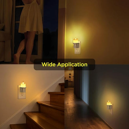 2-in-1 Plug in Night Light (1 Pack) - Dual Mode: Auto Sensor & Remote Timer - Boho Neutral Beige Candle Nightlight for Nursery, Bedroom, Bathroom Aesthetic (Taupe, 1 Pack)