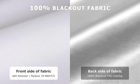LazBlinds 100% Blackout Roller Shades, No Tools No Drill Cordless Blinds for Windows, Thermal Insulated UV Protection Privacy Window Shades for Bedroom (36''W x 72''H, White Silver)