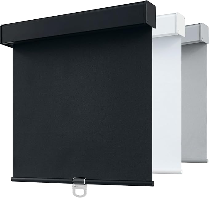 SHADEMOON Blackout Cordless Roller Shades for Windows,Free-Stop System Blind with Valance,Pull Down Room Darkening Indoor Shades,Thermal Insulated UV Blocking Fabric,Home Office(Black,28" W x 72" H)