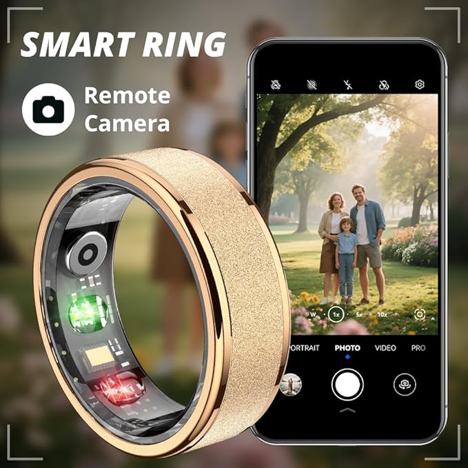R10 Smart Ring, Smart Health Ring for Women, Features Heart Rate, Blood Oxygen, Sleep Monitoring, Pedometer, and Fitness Tracker, No Subscription Fee. (Rose Gold, 9#)