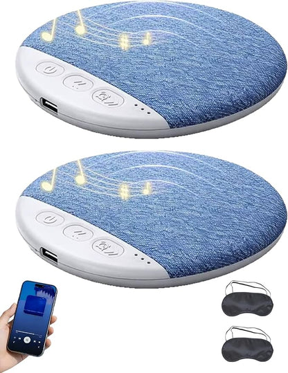 Sleep Pillow Speaker, Bluetooth Under Pillow Speaker for Sleeping, Bone Conduction Ultra-Flat Sleep Headphones with Soothing White Noise & Hi-Fi Sound, Automatic Shut-Off Time for Side Sleepers(2pcs)