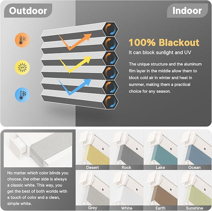 CINONEKO Custom Size(21-69"W x 22-93"H) Motorized Cellular Shades,No Drill Smart Honeycomb Blinds【Free Solar Powered】Automatic Blinds for Indoor Windows Cordless Electric Shades Compatible with Alexa