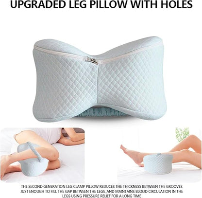 Orthopedic Leg Pillows for Side Sleeper Relieve Knees Sciatica Leg Pregnancy Pain Contour Legacy Knee Foam Support Pillow Soothing Pain Relief for Sciatica Back HIPS Knees Joints (White)