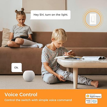 Refoss Smart Switch Single Pole 4 Pack, Smart Light Switch, Neutral Wire Required, Compatible with Apple HomeKit, Amazon Alexa, Voice Control, 120V AC, 2.4GHz Wi-Fi, No Hub Required
