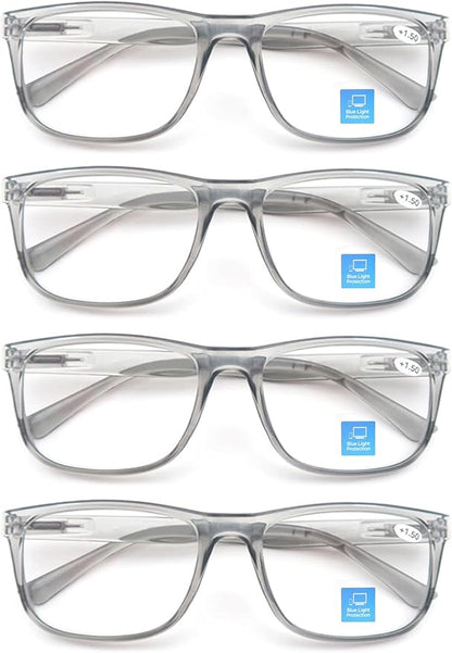 Blue Light Blocking Reading Glasses Men Large Oversized Square Readers Wide fit Cheaters for Men W/Big Head/Large Face