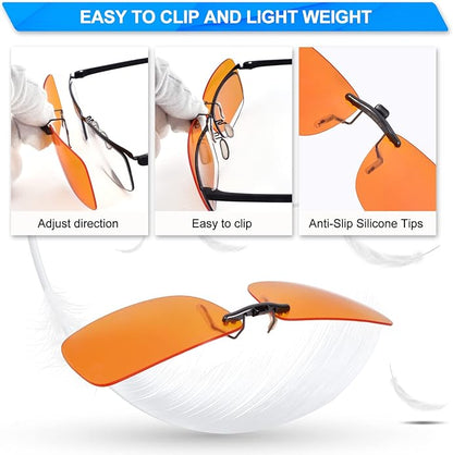 PSI Premium Blue Light Blocking Clip On Prescription Glasses, Relief Eye and good for sleep