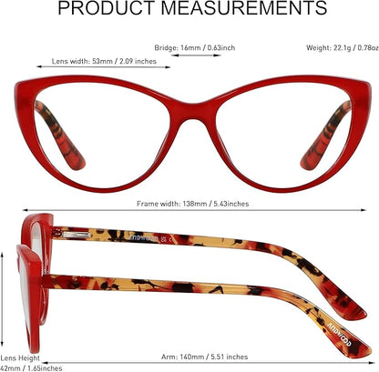 ANDWOOD Blue Light Blocking Glasses Women Bluelight Blocker Computer Cateye Clear Cat Eye Eyeglasses Frame AR003