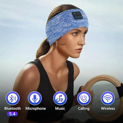 Aurya Sleep Headphones Sports Wireless Bluetooth Headband for Side Sleeper, Bluetooth 5.4, with Ultra-Thin HD Stereo Speaker, Sleeping Headphone for Women Men Running Yoga Workout