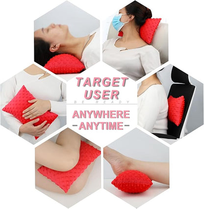 1 Pcs Soft Knee Pillow for Side Sleepers, Pressure Pillows Between Legs 11"x7" Small Knee Pillow Joints Cushion for Sleeping Hip and Back Pain, Minky Dot Red