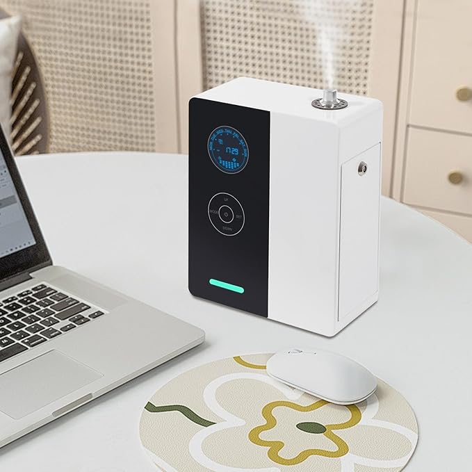 Smart Scent Air Machine Essential Oil Diffuser Scent Machine Smart Aroma Air Atomizer for Large Rooms, Hotels, spas, Offices 200ml (Black+White)