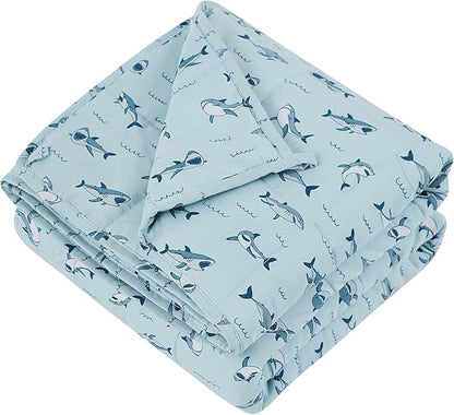HOSUKKO Weighted Blanket - 3 lbs Blue Shark Heavy Blanket - Breathable Blanket(36 * 48 inches, 3 lbs)