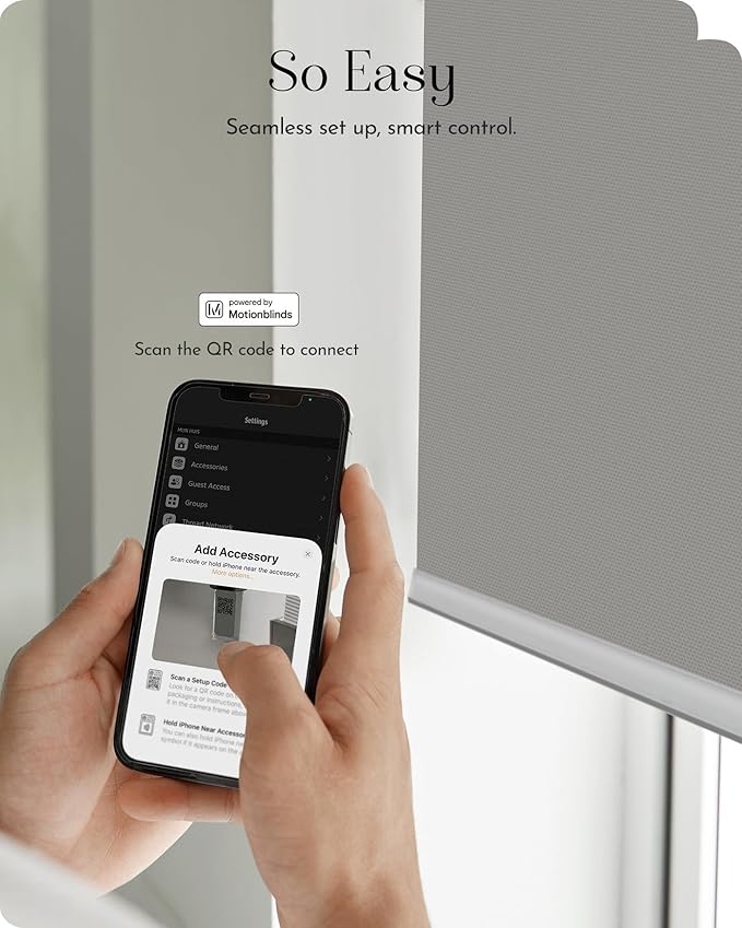 Graywind Smart Roller Shades 100% Blackout Window Blinds with APP Control Customized Automatic Shades for Home and Office(31" Wx72 H,Grey)