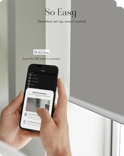 Graywind Smart Roller Shades 100% Blackout Window Blinds with APP Control Customized Automatic Shades for Home and Office(25" Wx72 H,Grey)