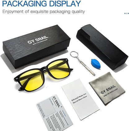 Gysnail Blue Light Blocking Computer Glasses Men/Women, Eye Fatigue Relieve & Better Sleep, Blue Blocker Gaming Glasses