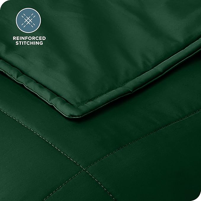 Bare Home Weighted Blanket All-Natural 100% Cotton with Nontoxic Glass Beads 60"x80" 17lbs, Green