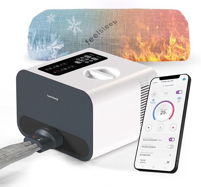 HuBDIC Feelsleep Electric Water Cooling and Heating Mattress Topper, Smart App Controlled Bed Temperature System 65–115°F, Cool Sleep Pad for Hot Sleepers & Night Sweats, 57" x 76" (Queen Size)