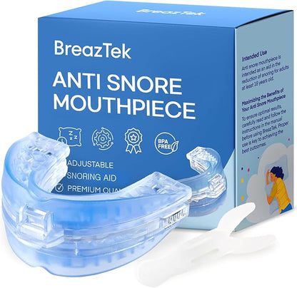 Anti Snore Mouthpiece: FDA Cleared Snoring Aid - Helps Reduce Snoring During Sleep for Men and Women (Lightblue)