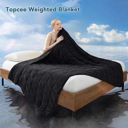 Topcee Weighted Blanket for Adults (15lbs 48"x72"), Minky Dots Heavy Blanket for Woman, Man Sleeping, Soft, Cozy and Cooling Weighted Throw Blankets, Machine Washable, Grey